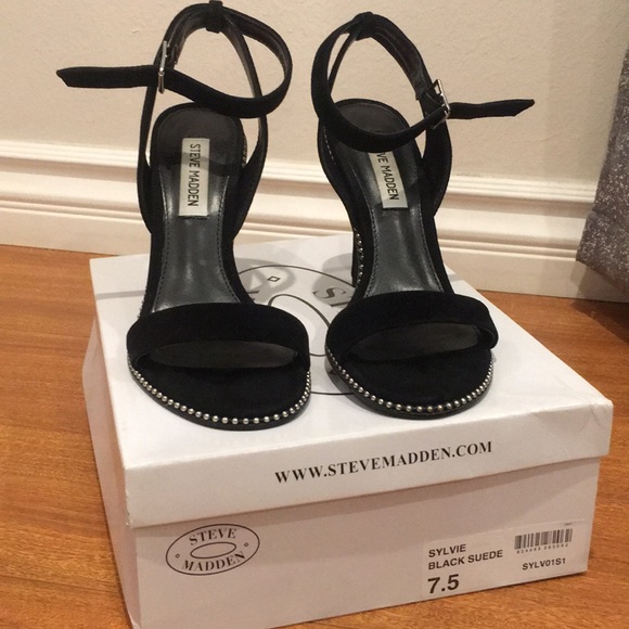 Steve Madden Shoes - Steve Madden Sylvie Black Suede Sandal Heels